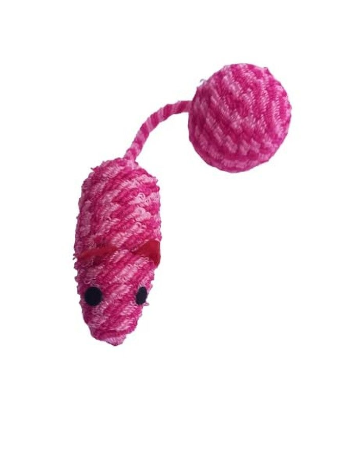 Smart Pups Mouse Shape Cat Rope Toy for All Cats and Small Dog Colour May Very Fun Toys for cat and Dogs (Pack of 1 Pcs) (Green and Sky Blue) - Image 2